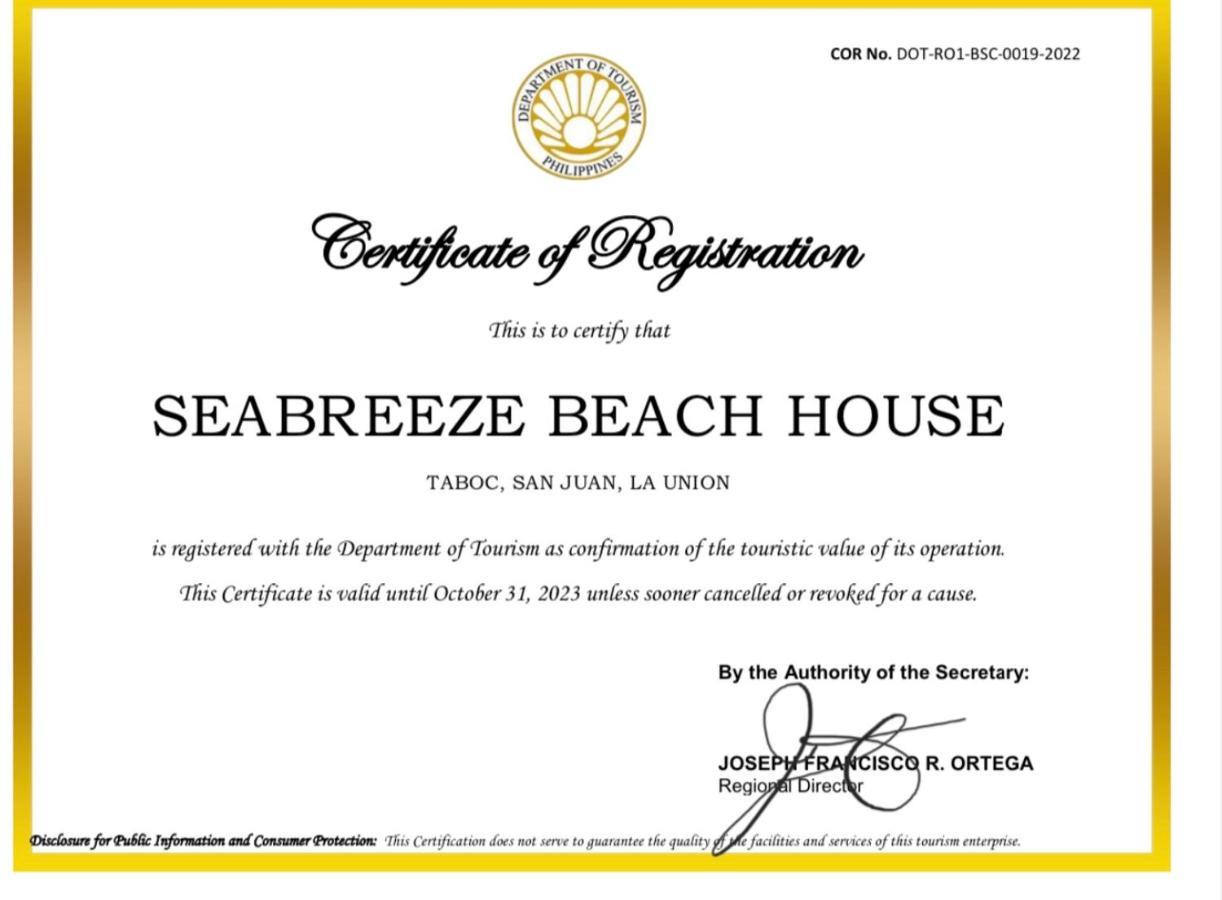 Sea Breeze Beachfront Home And Cottages San Juan (La Union) Exterior foto